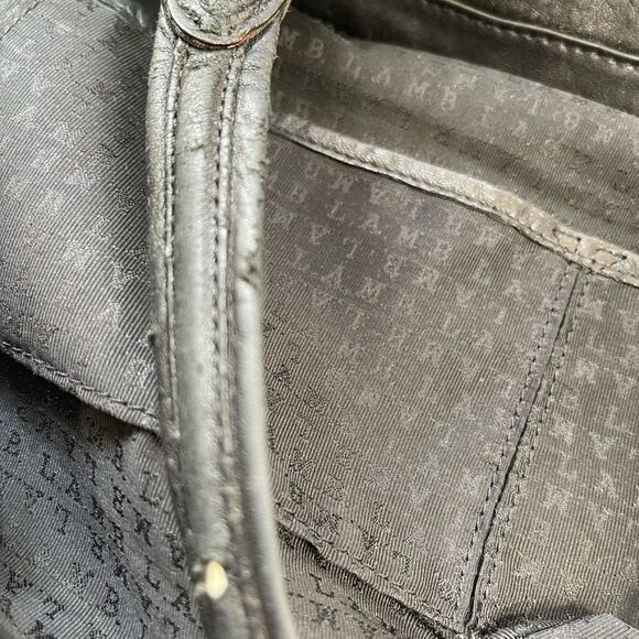 L.A.M.B By Gwen Stefani Black Soft Leather Satchel Shoulder silver tone hardware - Picture 16 of 16